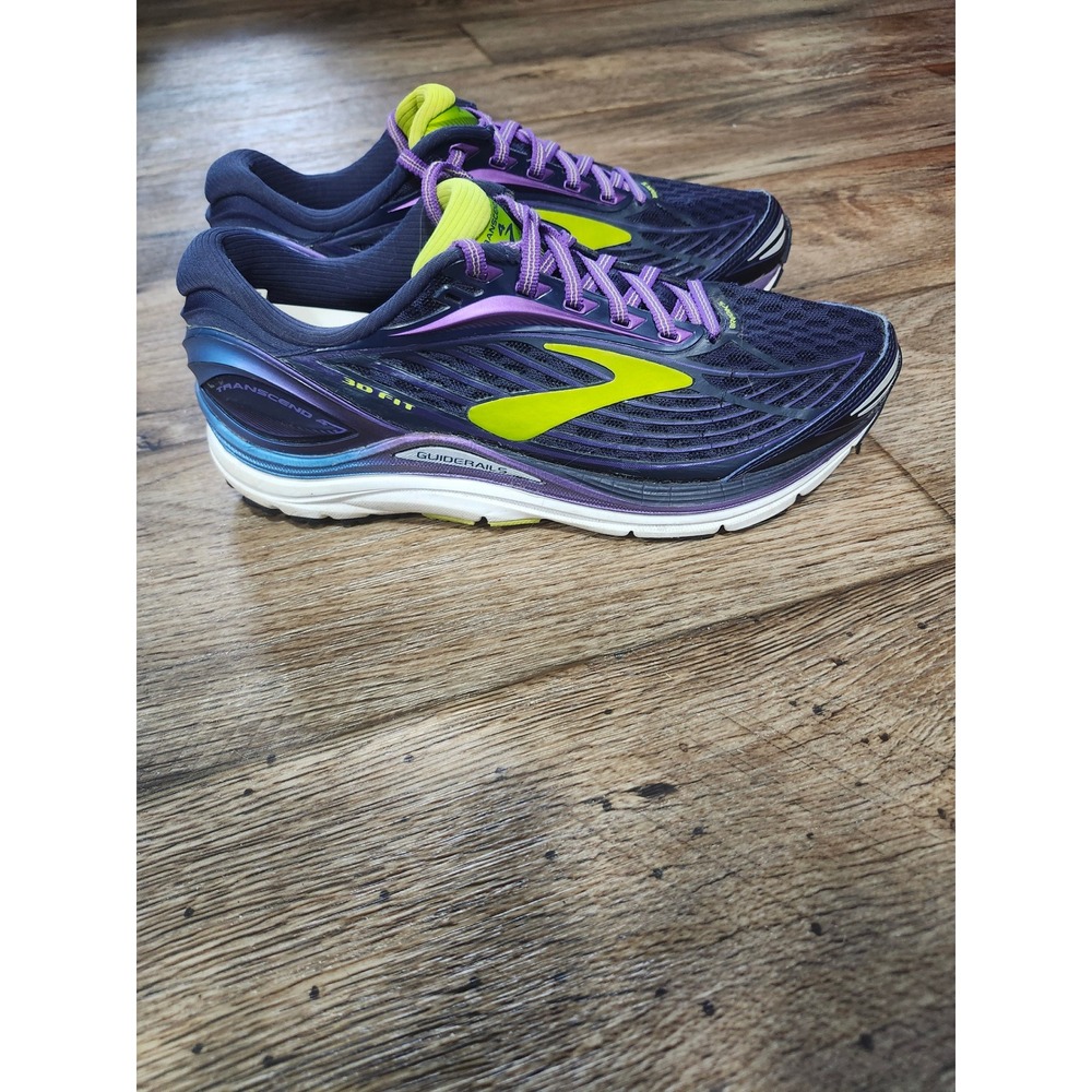 Brooks Transcend 4 Womens Running Shoes Purple Lime Green 1202391B455 Sneaker